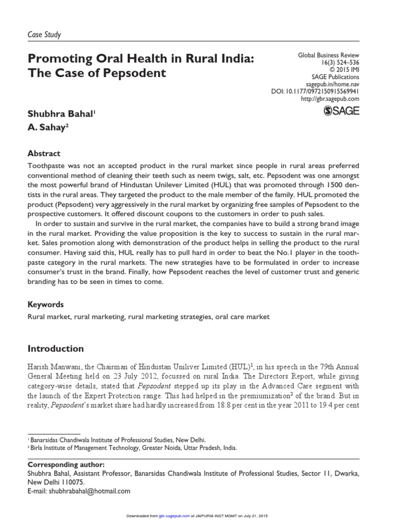 Pepsodent research paper review of literature on toothpaste